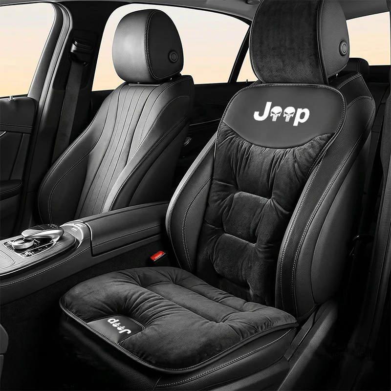 Фото Фланелевая подушка для автомобильного сиденья для Jeep Renegade Compass Patriot Grand Cherokee, чехол на переднее/заднее сиденье автомобиля, утолщенная защитная накладка №1
