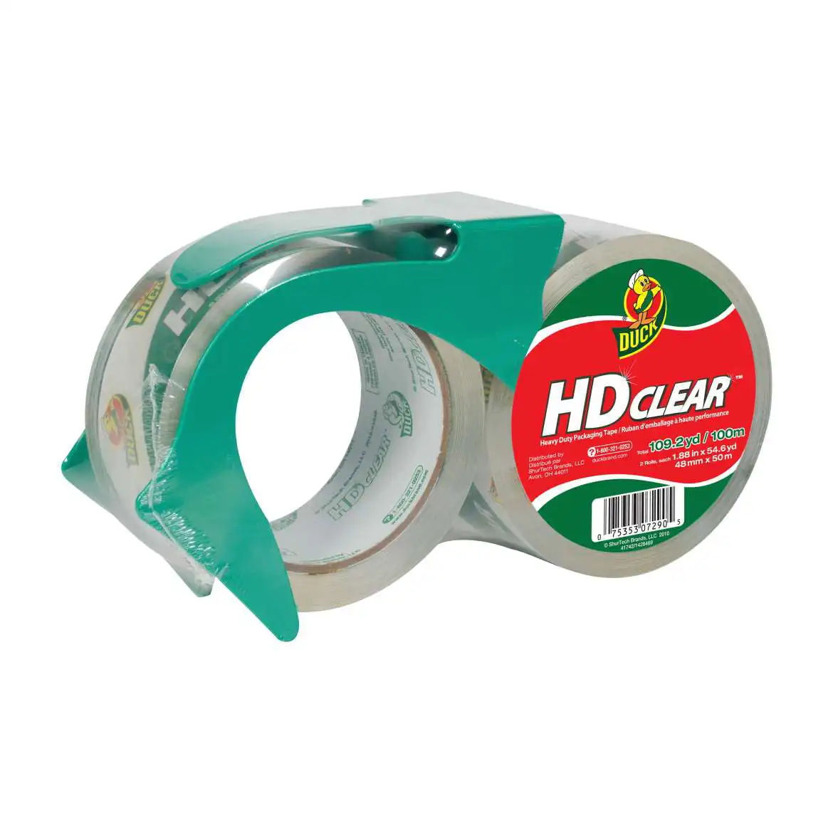 

Упаковочная лента Duck HD, 1,88 дюйма x 55 ярдов, прозрачная, 2 упаковки