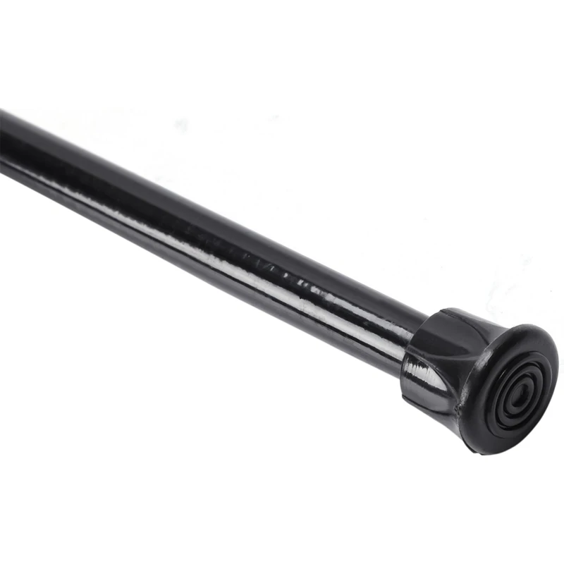 BEST4X Extendable Telescopic Spring Loaded Net Voile Tension Curtain Rail Pole Rods 70-120Cm Black | Shower Poles