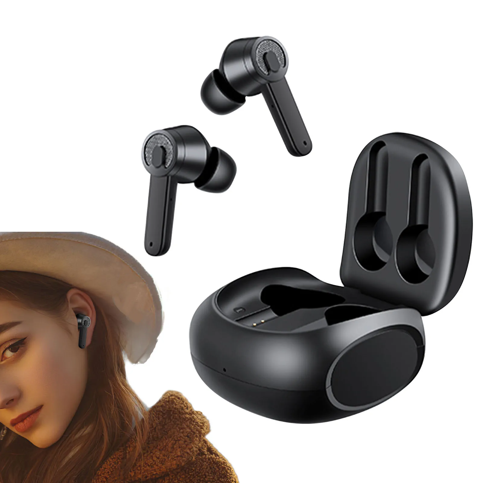 

True Wireless Stereo Earbuds Waterproof Wireless Stereo Earphones HiFi Stereo Noise Cancelling Wireless Earphones In Ear With