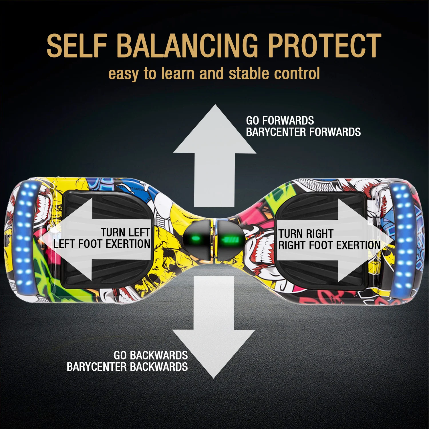 Недорогой Ховерборд 6 5 Электрический скутер граффити хип-хоп