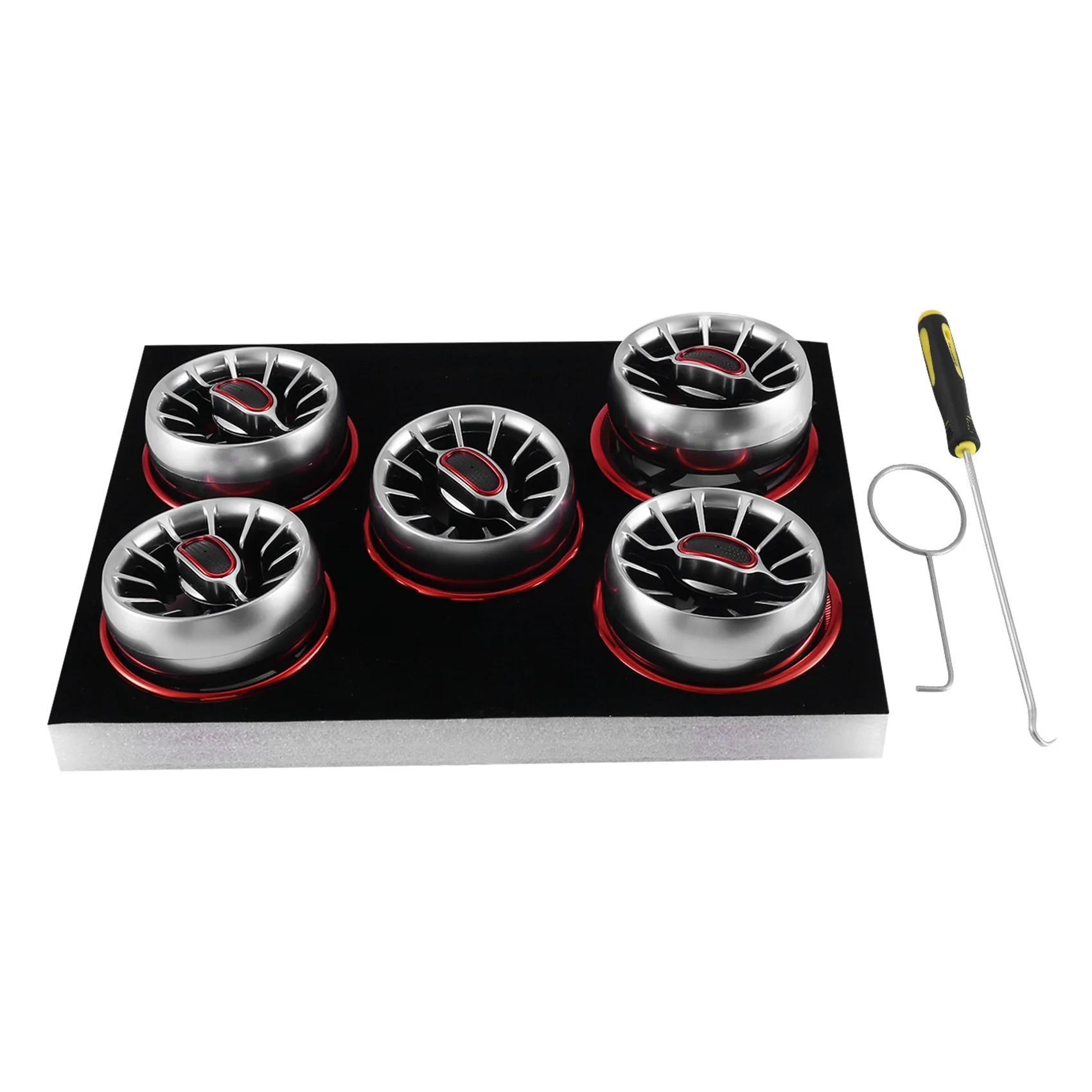 

Car Front Console Air Conditioner AC Vent Outlet Turbo Style for Mercedes Benz C GLC Class W205 X253 2015-2019(Red)