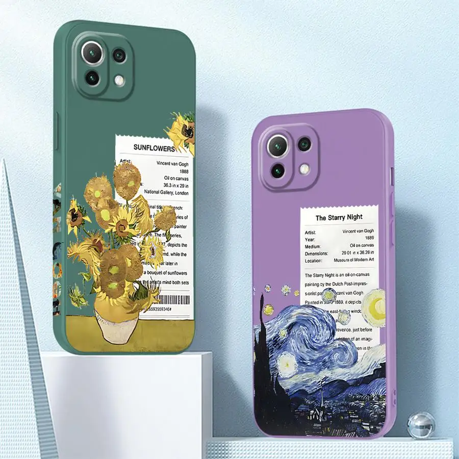Van Gogh Sunflowers phone Case for Mi 11 Lite 5G 11T Pro Poco X3 NFC X4Pro5G X4 GT X5 M3
