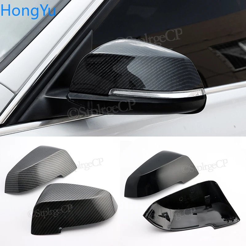 

For BMW 5 6 7 Series Black mirror cover F10 F11 F18 F07 F12 F13 F06 F01 F02 F03 F04 LCL Carbon fiber pattern mirror cover