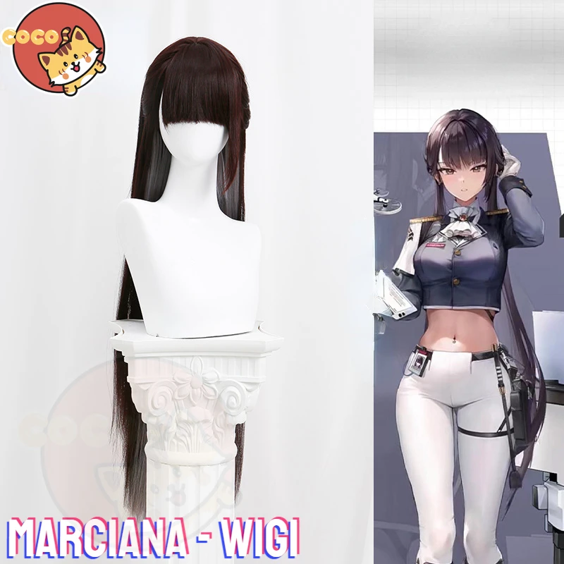 Парик для косплея NIKKE Marciana длинный черный парик богиня победы