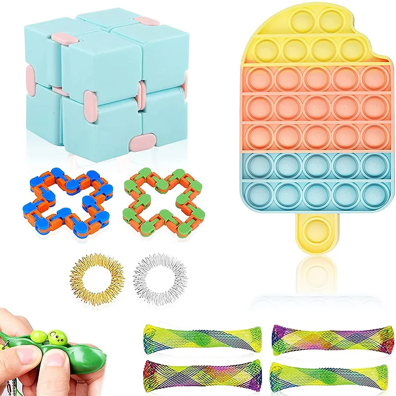 

Набор сенсорных игрушек-антистрессов с пузырьками, 11 шт.