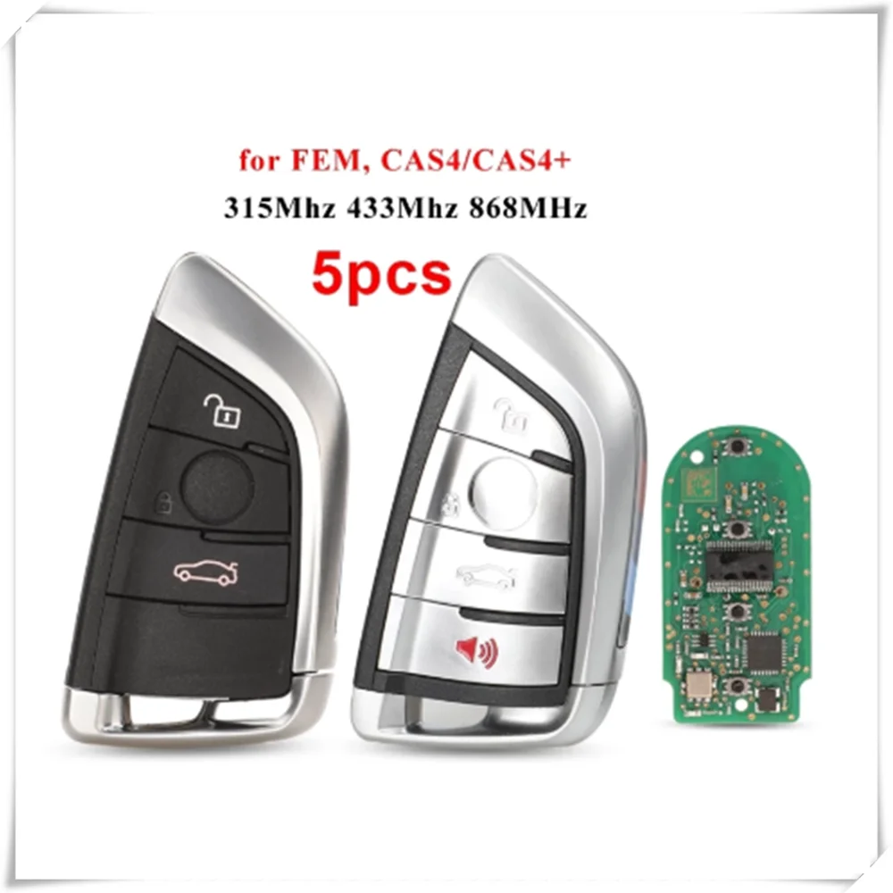 

5 шт., 4 кнопочные модифицированные фотообои 315/433/868 МГц 7953 для BMW FEM F CAS4 2 3 4 5 6 7 серии X5 X6 CAS4 + Фем 2011-2017