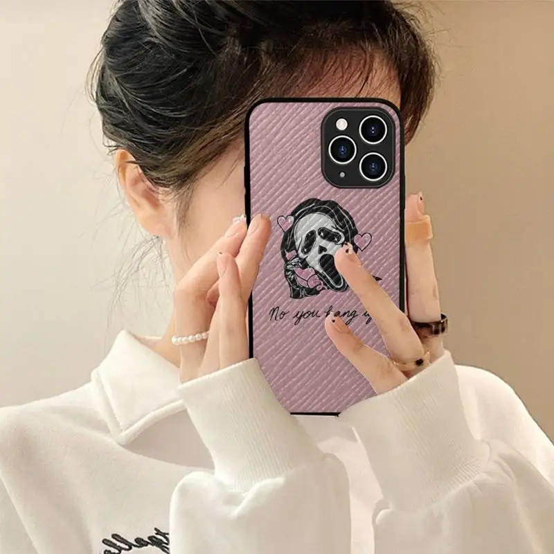 

Scream ghost Horror Funny Phone Case Hard Leather Case for iPhone 11 12 13 Mini Pro Max 8 7 Plus SE 2020 X XR XS Coque
