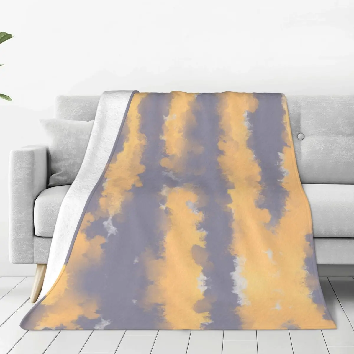 

Tie-dyed Blanket Ultra Soft Cozy Blooming Flowers Decorative Flannel Blanket All Season For Home Couch Bed Chair Travel