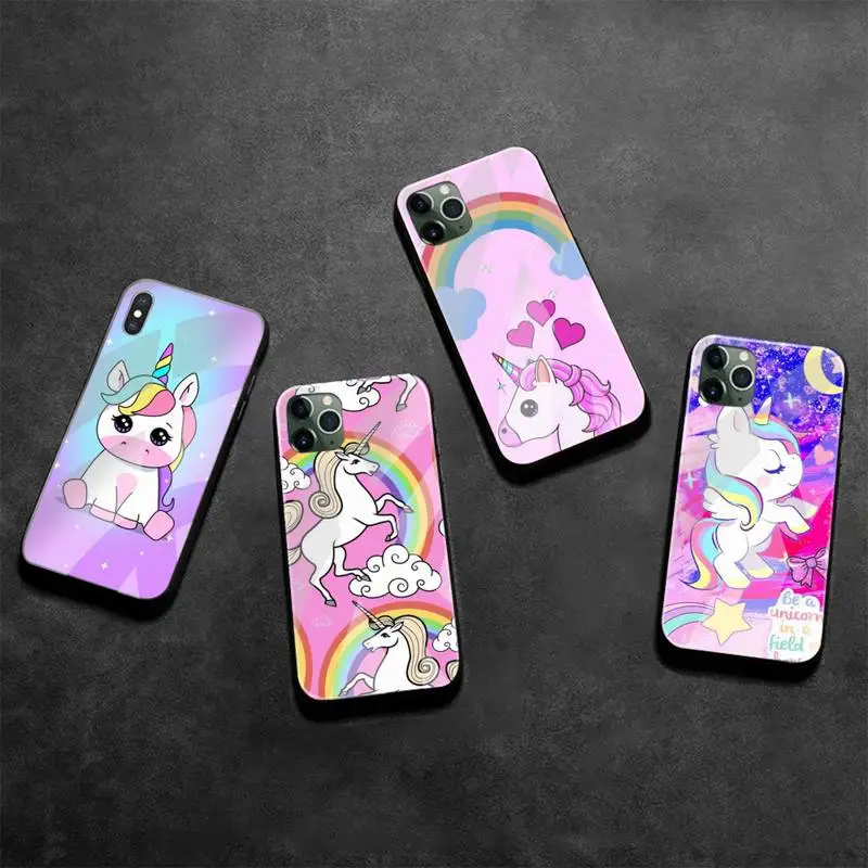 

My Little Pony and Minnie Mouse Phone Case Tempered Glass For iPhone 13 12 Mini 11 Pro XR XS MAX 8 X 7 Plus SE 2020 cover