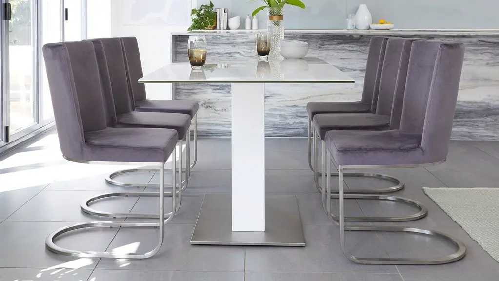 

Wholesale Stainless Steel Frame Velvet Fabric Bar Stool High Back Dining Chair For Home Hotel Kitchen Furniture
