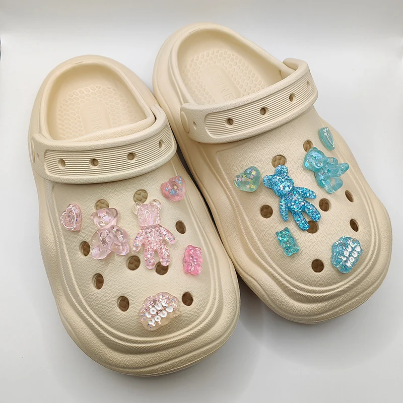 Украшения для обуви в виде медведя с кристаллами