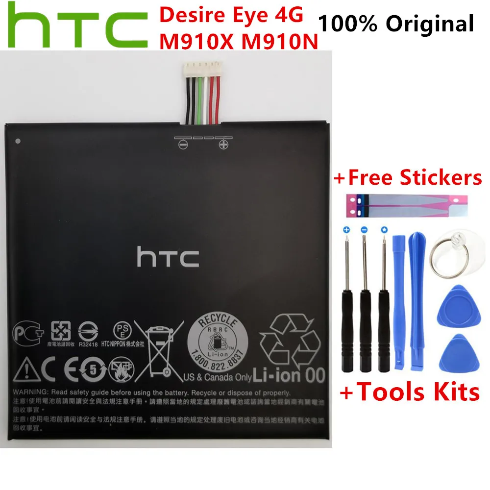 

100% Original BOPFH100 B0PFH100 Li-ion Phone Battery for HTC Desire Eye 4G M910X M910n Batteries + Gift Tools +Stickers