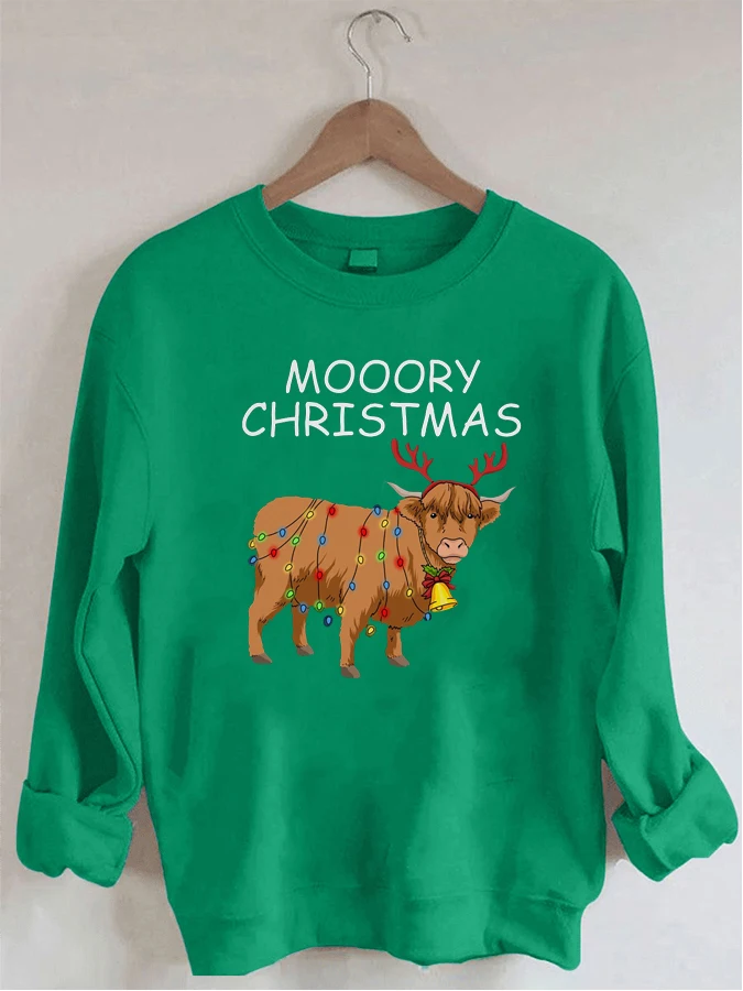 

Christmas Print Crew Neck Long Sleeve Sweatshirt