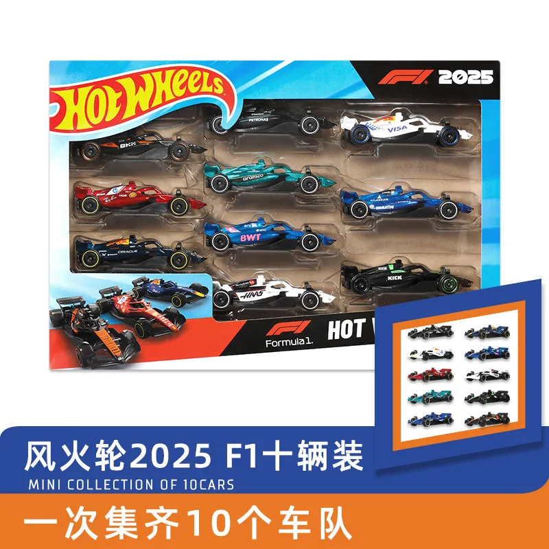 Фото Коллекционный набор из пяти моделей гоночных болидов Формулы-1 Hot Wheels: Ferrari, McLaren, Mercedes, из литого металла, для взрослых коллекционеров №2
