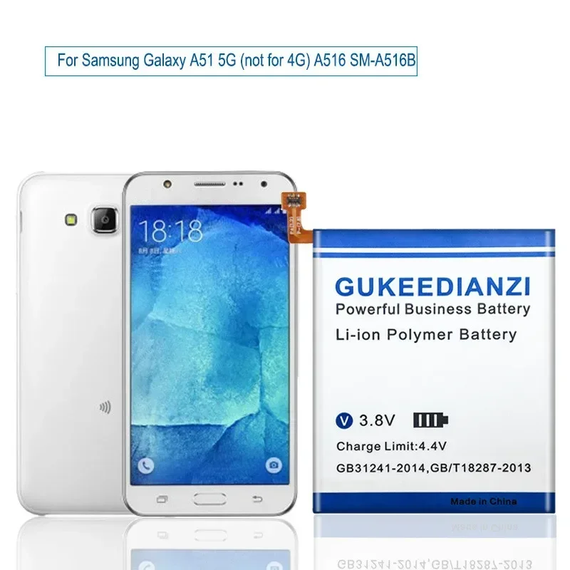 Аккумулятор GUKEEDIANZI 5350 мАч EB-BA516ABY для Samsung Galaxy A51 5G (не 4G) A516 SM-A516B/DS SM-A5160