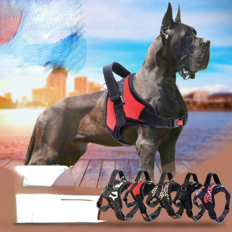 Светоотражающая шлейка для больших собак регулируемый нагрудный жилет