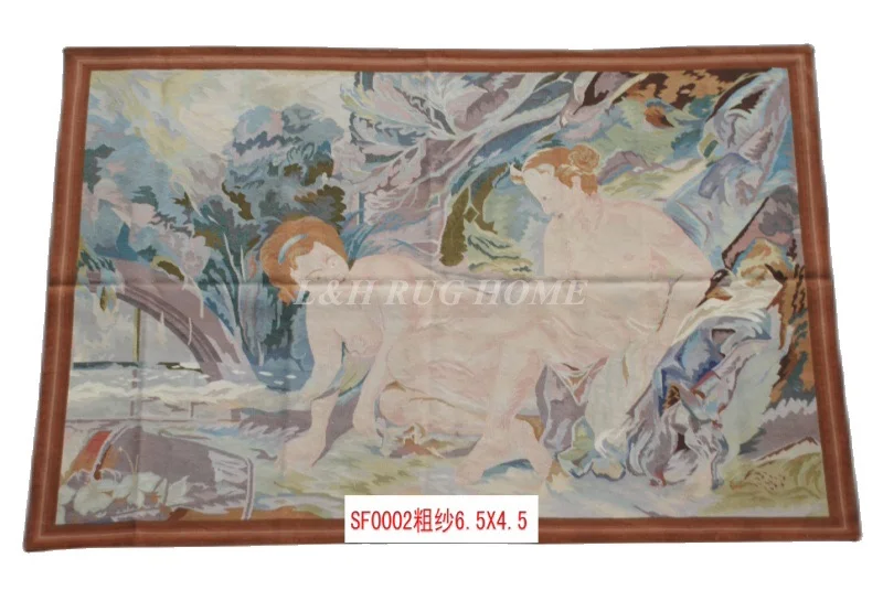 Бесплатная доставка 100% 6 5 'x 4 5' Французский Aubusson Гобелен ручной работы Тканый