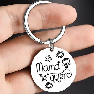 Fashionable Creative Stainless Steel Spanish Mama Te Quiero Necklace 2022 Cute Keychain Mother's Day in Pakistan