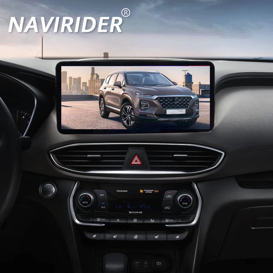Фото 12,3-дюймовый IPS-экран Android 14, музыкальная стереосистема для HYUNDAI Santa Fe 2019-2021, GPS CarPlay, навига, мультимедийный видеоплеер, Bluetooth №1