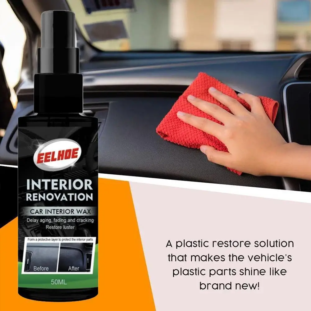 

30/50Ml Car Interior Plastic Parts Wax Retreading Agent Renewed Plastic Restore Auto Paint Care Intreior Repair Clean Spray