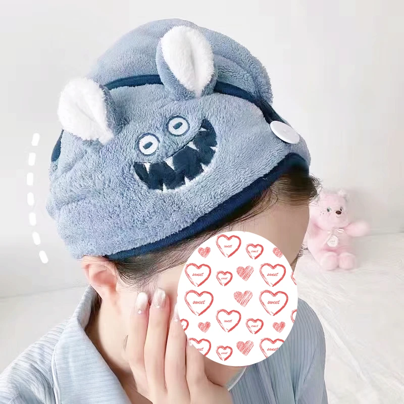 

Hair Towel Women Girl's Bathroom Shower Dry Hair Cap Quick Drying Soft For Lady Turban Head Windproof Bath Hat Shower Cap