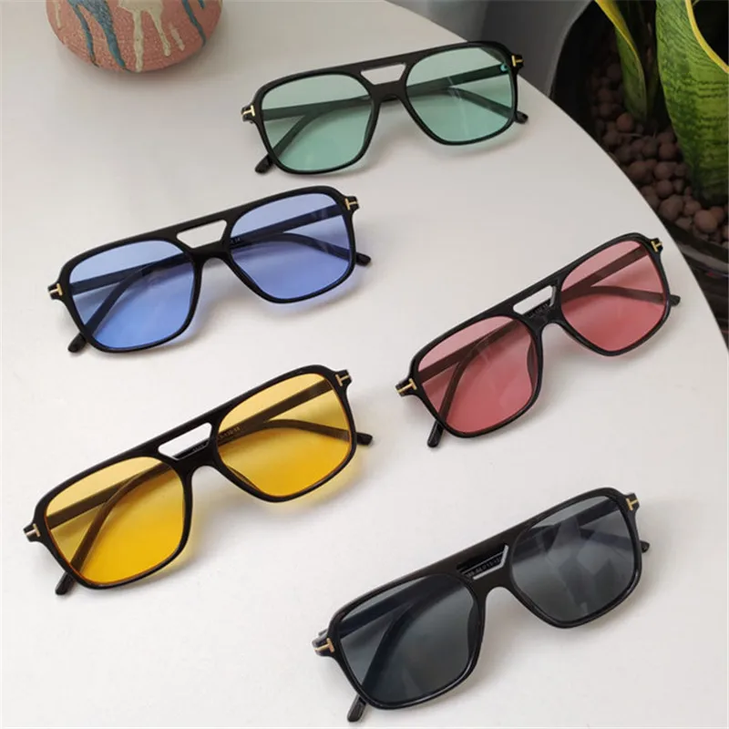 

2021 New Popular Men's and Women's Premium Square Sunglasses Ocean Piece Yellow Sunglasses with Goggles Gafas De Sol Jelly
