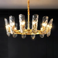 Modern Luxury Design Round Crystal Ceiling Chandelier For Living Room Bedroom Restaurant Indoor Lighting Lamps Fixtures