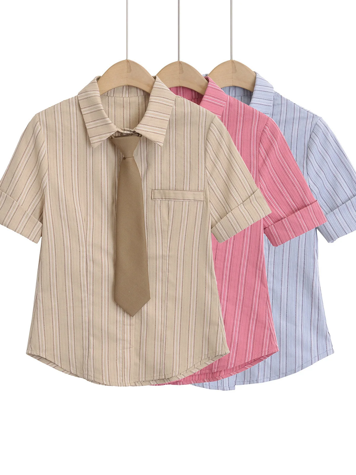 Женская Облегающая рубашка в полоску с коротким рукавом и воротником-поло