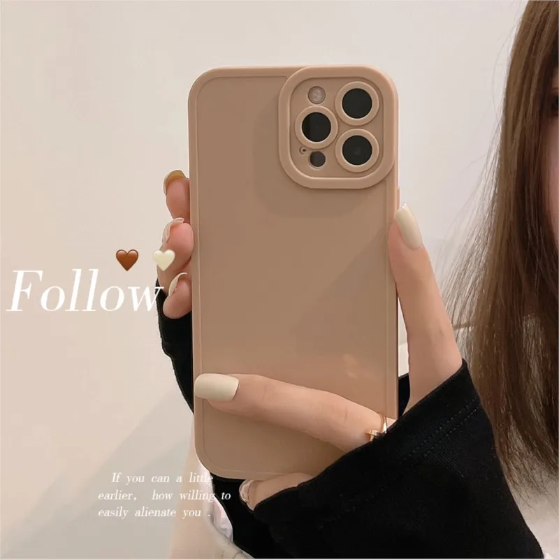 Matte Cover for Iphone 13 X Xr Xsmax 11 12 14 Pro Max Mini 7 8 Plus Soft Silicone Jane Brown Shockproof Protective Phone Case