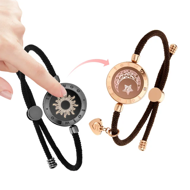 Totwoo long distance touch light up&vibrate bracelets for couples,long distance relationship gift for women/men