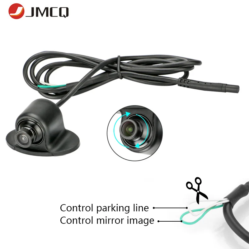 JMCQ Mini HD مقاوم للماء IP67 للرؤية الليلية 360 درجة دوران سيارة كاميرا الرؤية الخلفية كاميرا أمامية الجانب عكس الكاميرات الاحتياطية