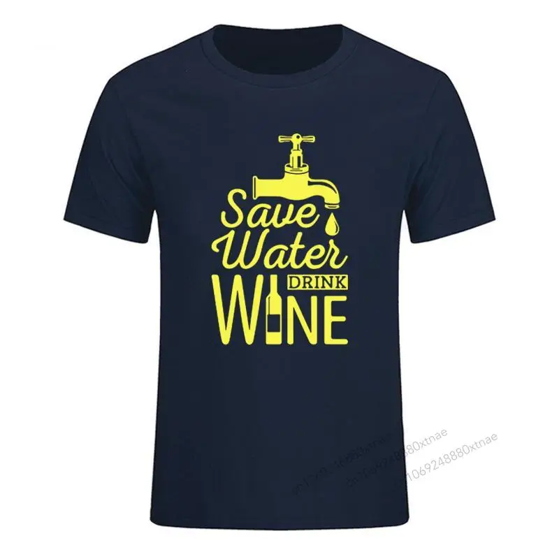 

Save Water Drink Wine Printed T Shirt Men Casual Short Sleeve T-shirts Summer NEW O neck Style Hipster Funny Cotton Tops Tees