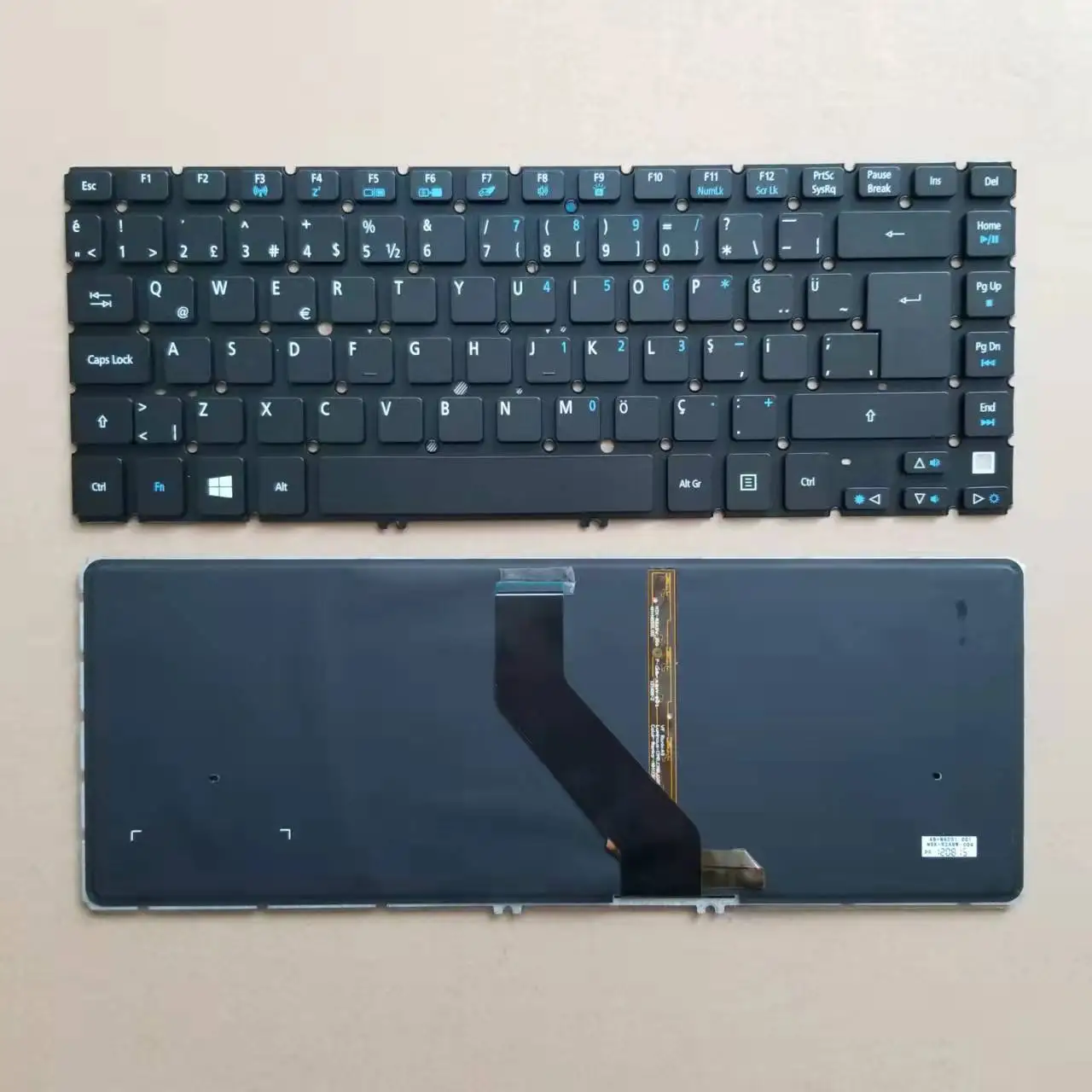 

Новинка для Acer Aspire V5-471G V5-431P V5-431 V5-471 V5-471P серии, турецкая Клавиатура для ноутбука TR, черная с подсветкой без рамки