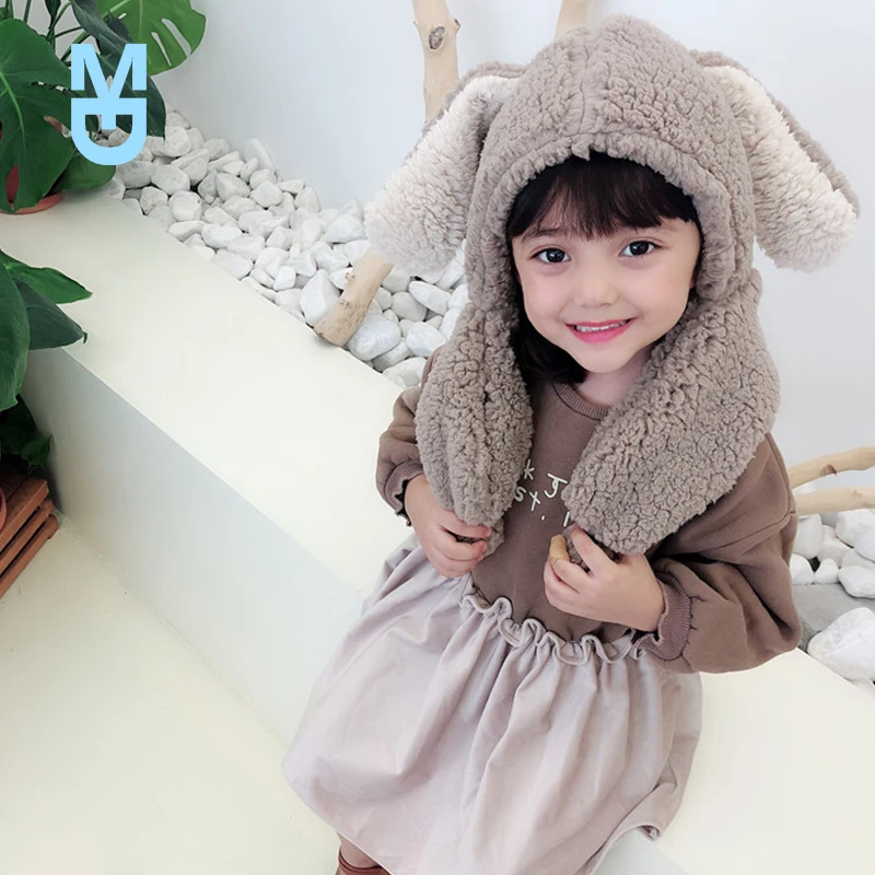 

New Winter Warm Baby Bonnet Girl Boy Hat Kids est Style Cute Hooded Scarf Children Knitted Wool Caps Hats Five Colors For Baby