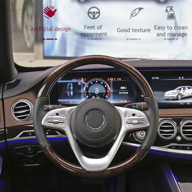 Рулевое колесо для Maybach Wood S300 S320 S500 G500 G55 G350 W222 W213 W221 W205 W204 E320 E200 полное рулевое