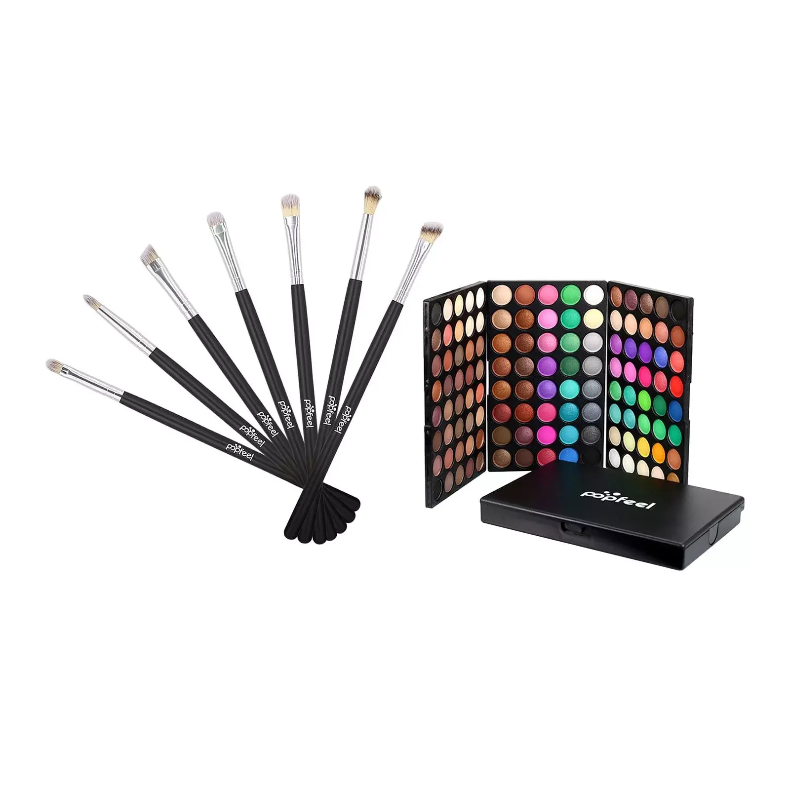 

NEW2023 120 Color Eyeshadow Palette Set W/ 7 Brushes Earth Color Professional Eye Makeup Eye Shadows Pressed Powder Smoky Eyes M