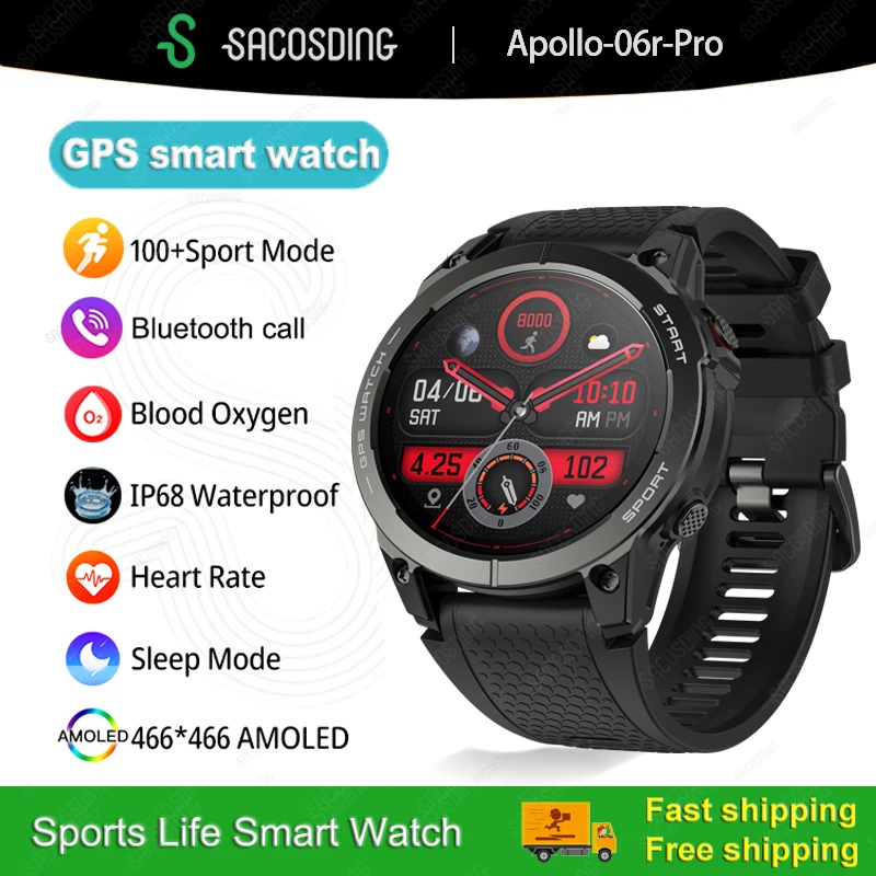 

GPS Smart Watch Outdoor Sports Bluetooth Call Smartwatch Health Smart Bracelet IP68 Waterproof Watches Men For Huawei Xiaomi