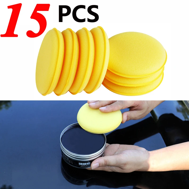 

15PCS Auto Schaum Schwamm Wachs Applikator Runde Auto Polieren und Wachsen Schwamm Auto Detaillierung Reinigung Werkzeuge Reinig