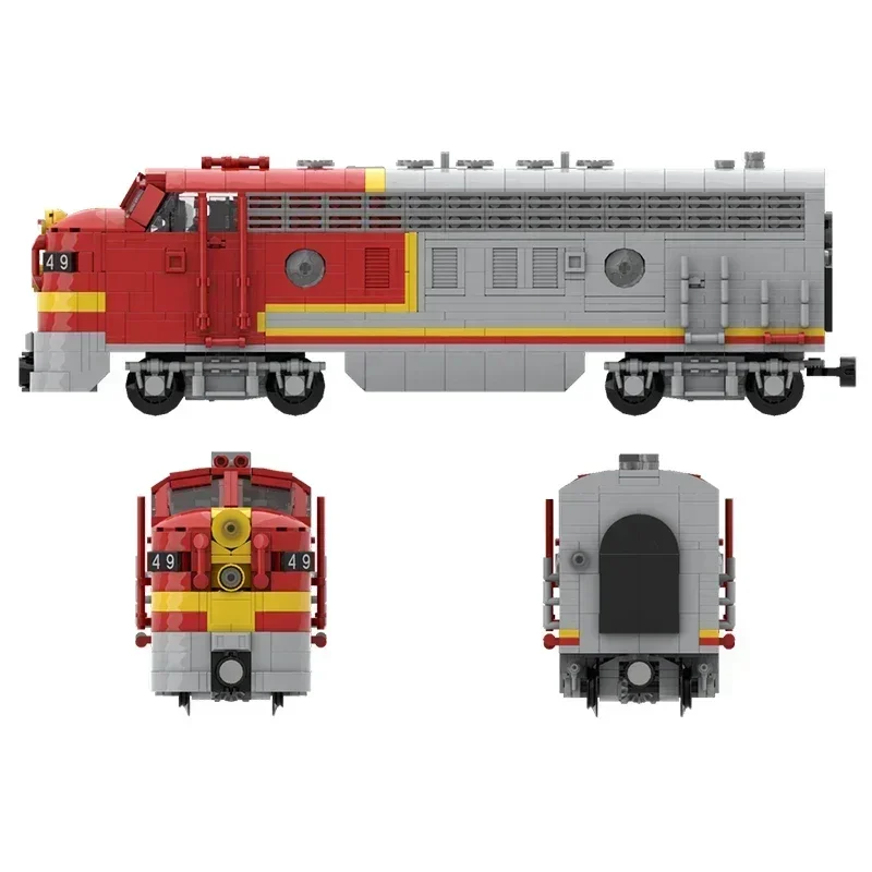 Модель автомобиля городской службы MOC строительные кирпичи ATSF EMD F7 ретро поезд