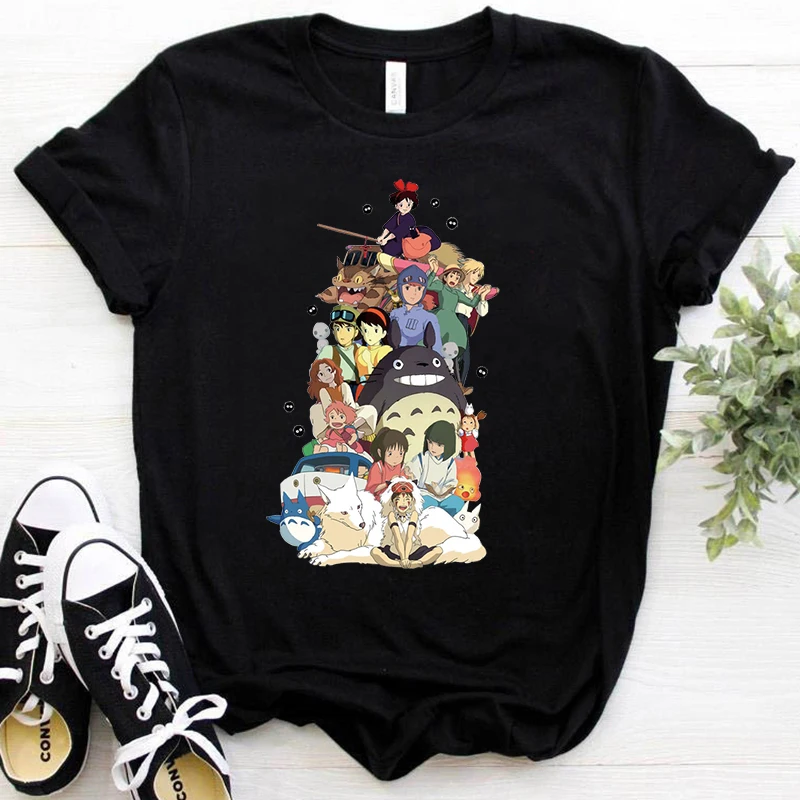 

Женская футболка Kawaii Totoro Studio ghiсот, Женская Футболка Harajuku Ulzzang, Милая футболка с рисунком из мультфильмов, Y2k, женские топы