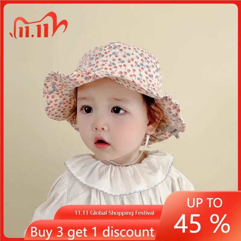 

Spring Autumn Solid Color Soft Baby Bucket Hat Cotton Fisherman Hats Kids Summer Toddler Boy Girls Panama Sun Cap Children 0-12M