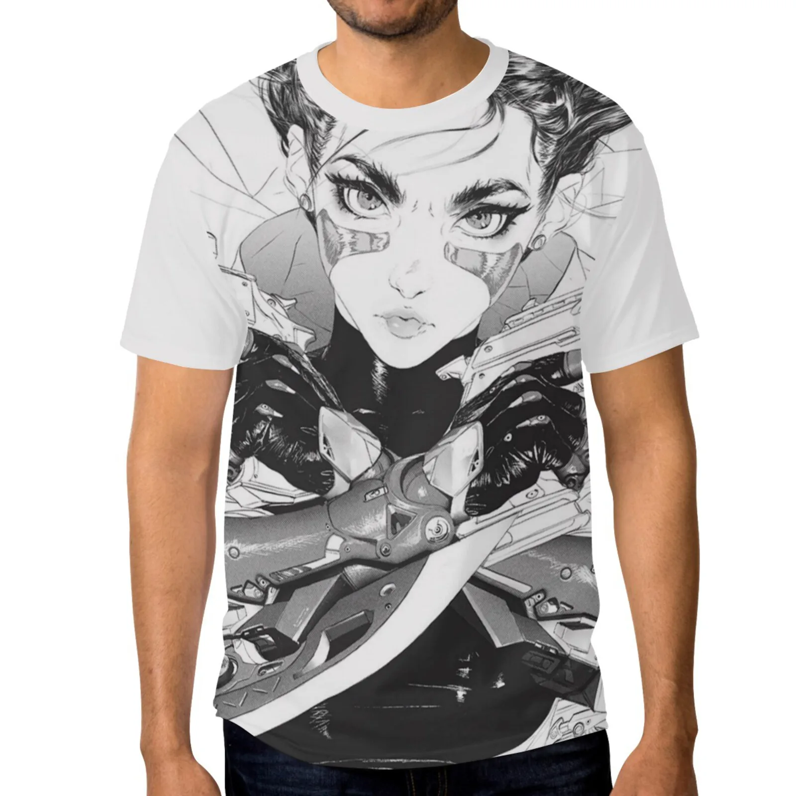 

Футболка мужская летняя из полиэстера с коротким рукавом и круглым вырезом