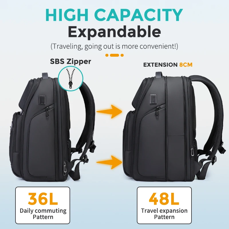 Мужской деловой рюкзак Fenruien 36 л водонепроницаемый с несколькими карманами и USB