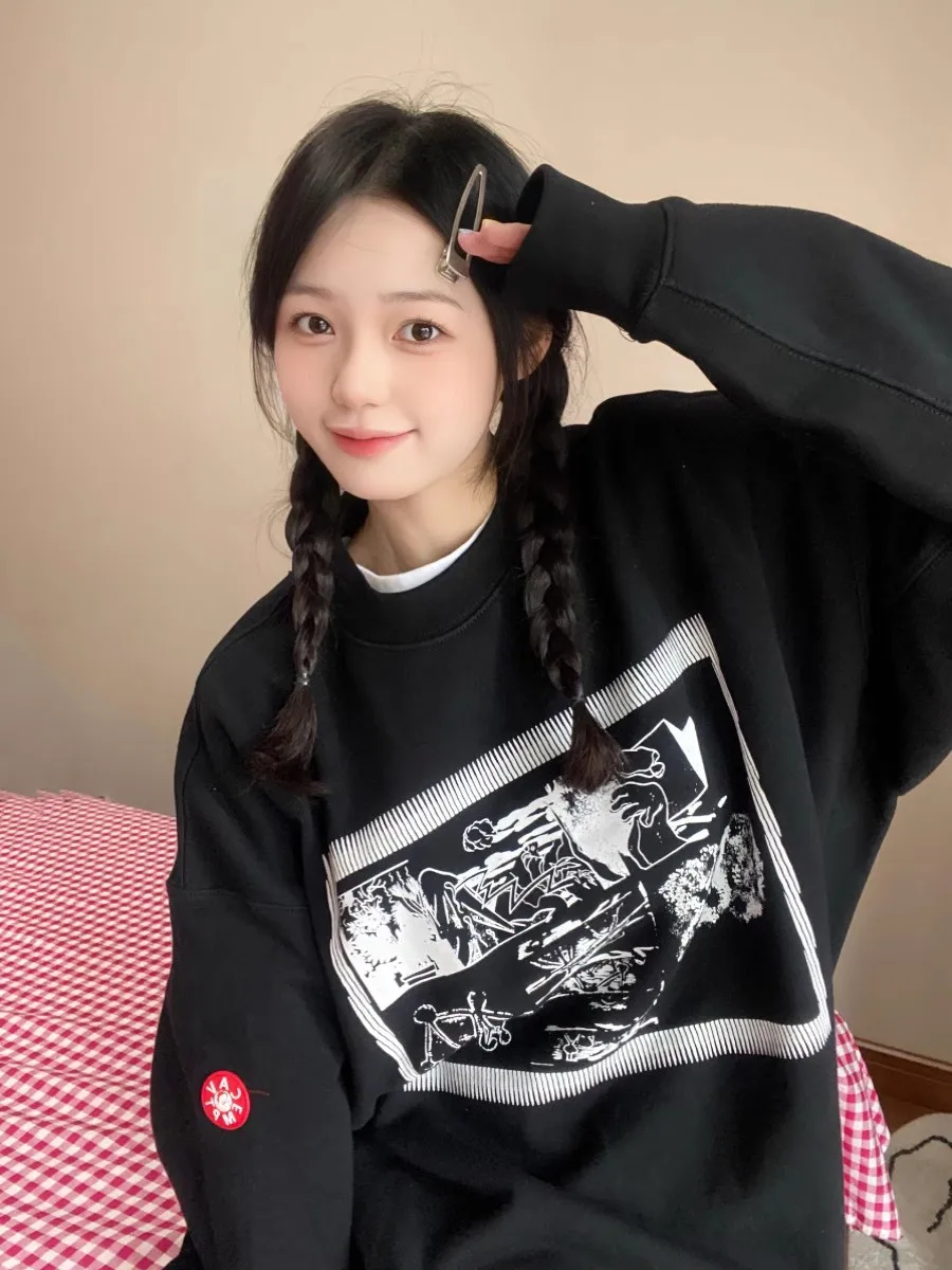 2024 CAVEMPT C.E pure cotton round neck outer sweatshirt autumn/winter couples students pullover WY1030