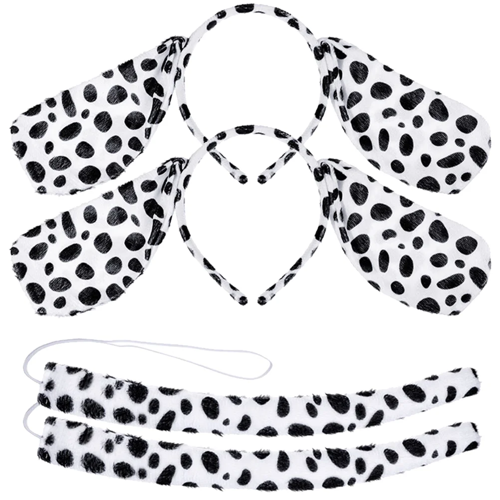 

4 Pcs Party Supplies Dalmatians Headband Child Roleplay Costume Animal Ears Cosplay Short Plush Dog