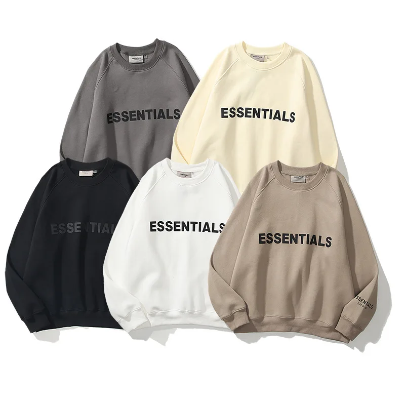Essentials - Men's Silicone Printed Round Neck Sweater, Couple Sweatshirt, Respected on High Street, Spring, Autumn