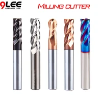 hot selling 45 degree blue helix angle carbide metal tungsten steel cnc machine tool end milling cutter