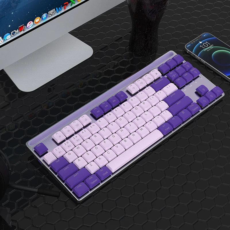 Низкопрофильная механическая клавиатура Outemu Brown Switch игровая TKL Style 2 4G BT Проводной