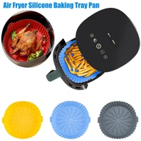 silicone pot for air fryer reusable air fryer accessories baking basket pizza plate grill pot kitchen cake cooking baking